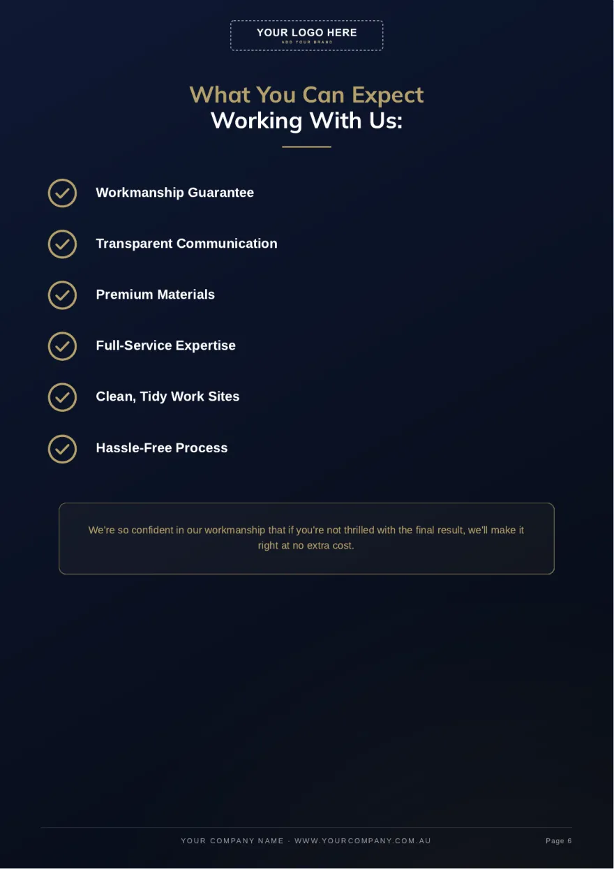 Page 6: What you can expect working with us