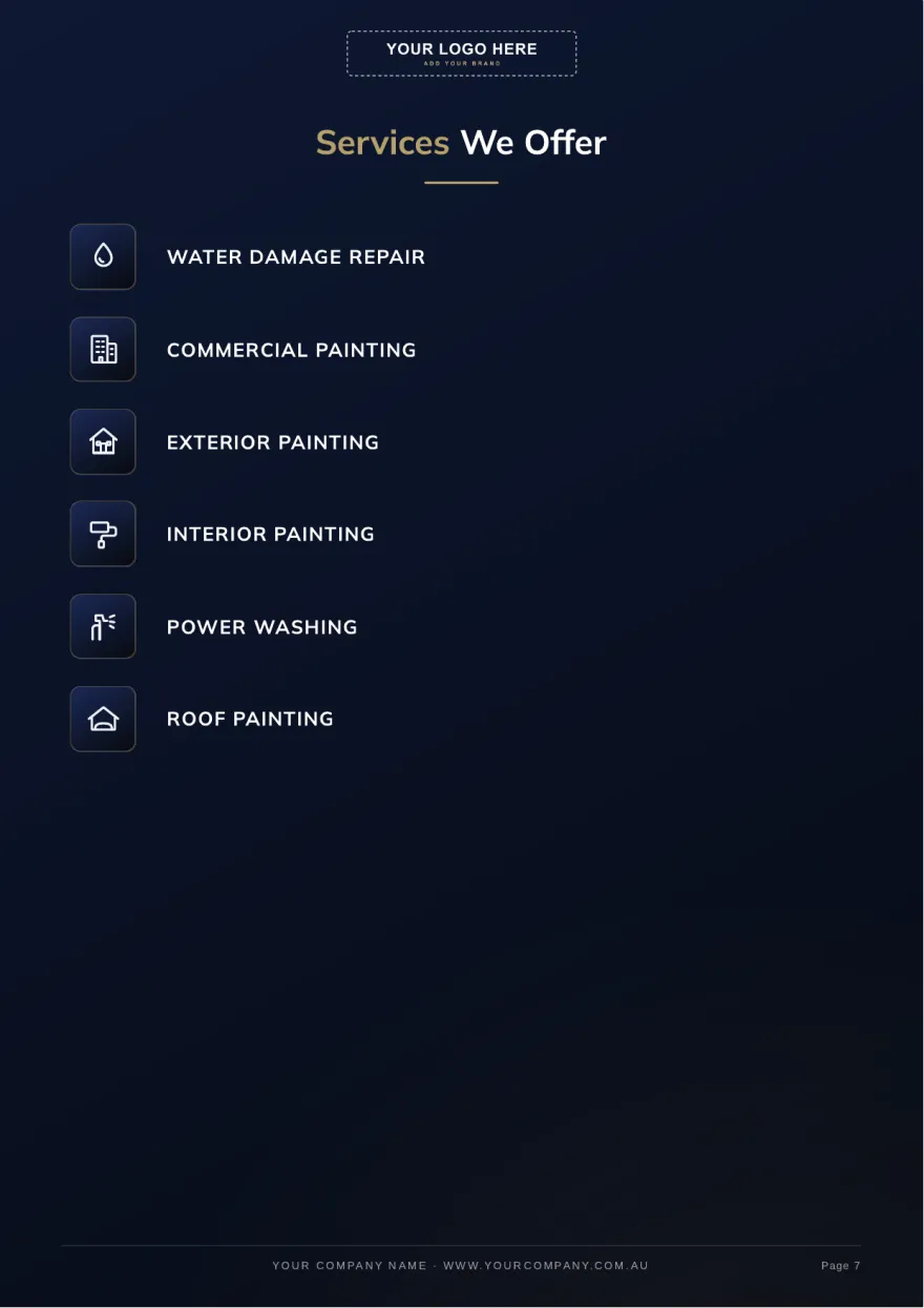 Page 7: Services we offer